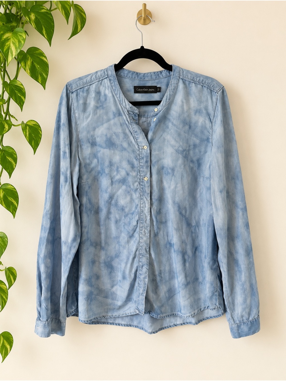Calvin Klein Jeans Blue Lyocell Button Shirt M